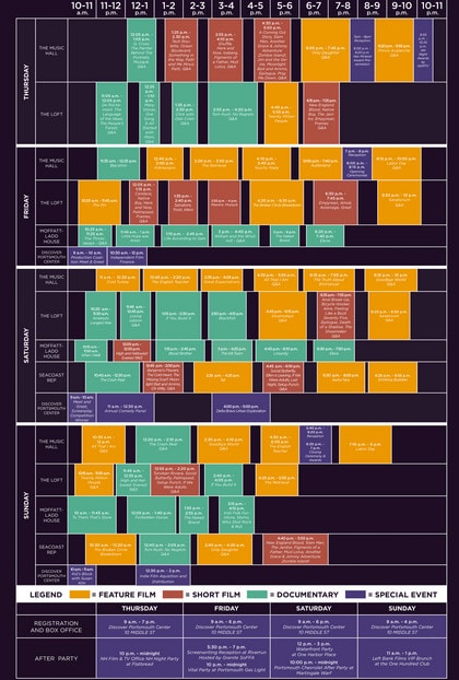 NHFF schedule